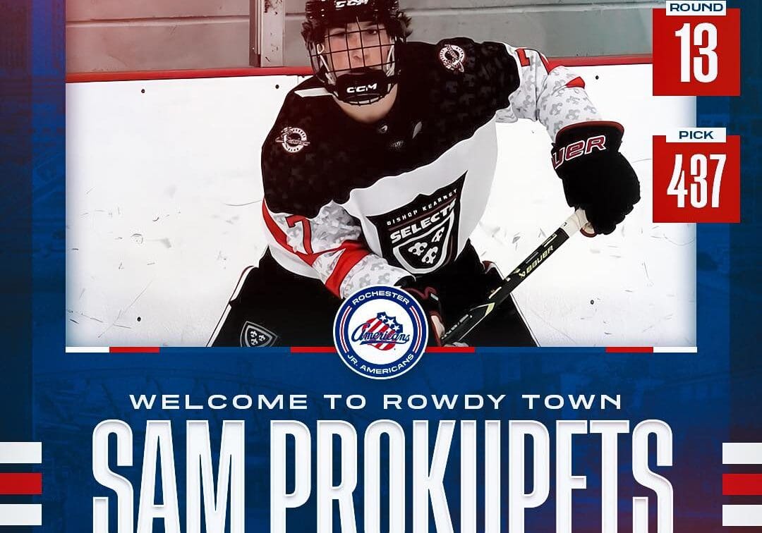 Sam Prokupets drafted by the Rochester Jr. Americans in Round 13, Pick 437 of the 2025 NAHL Draft